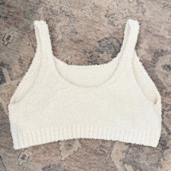 Colsie Ribbed Trim Fuzzy Matching Set Cropped Tank Shorts Target Lounge Large - Picture 2 of 6